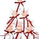 Maxdot 30 Set A Tini Bit Older Birthday Party Supplies 5 oz Espresso Martini Glasses Plastic Mini Champagne Tower with Bows for Espresso Martini Bachelorette Decoration Tiny Bar (Red)