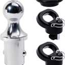 60638 Puck System Hitch Ball Kit Fit for Dodge RAM 2500 3500 2013-2024, 2-5/16 Inch Gooseneck Ball with 2 Safety Chain Anchors 38000 lbs GTW/ 9500 lbs VTW