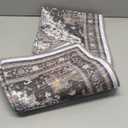 Runner Rugs for Hallway 2x5 Machine Washable Runners, Boho Vintage Retro Floral Medallion Runners for Kitchen Entryway Bathroom, Low Pile Lightweight Thin Non Slip Runner RugDark Grey