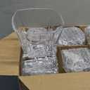 Premium Crystal Whiskey Glasses Set of 6 Large Lead-Free Crystal Glass Tasting Cups Scotch Glasses Tumblers for Drinking Irish Whisky Bourbon Tequila (Ice Cube, 6 * 9.6 oz)