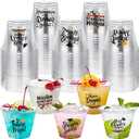 100 Pieces Graduation Cups 2025 Black Gold Disposable Plastic Graduation Cups for Class of 2025 Grad Party Decorations Celebrations Supplies (9 oz)