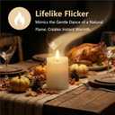 Simplelight Ivory Flameless Votive Candles with Timer, Realistic Black Wick Fall Candles Battery Operated, Battery Included, D 1.8 X H 3.1, Set of 6 for Halloween, Holiday Decoration (Ivory)