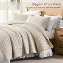 WDCOZY Beige Queen Size Quilts Bedding Sets with 2 Pillow Shams, Neutral Lightweight Soft Bedspread Coverlet, Quilted Blanket Thin Comforter Bed Cover for All Season, 3 Pieces, 90x90 inches