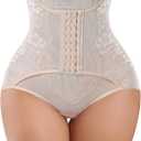 YERKOAD Tummy Control Panties for Women Shapewear Butt Lifter Short High Waist Trainer Corset Slimming Body Shaper Underwear (Small, Beige)