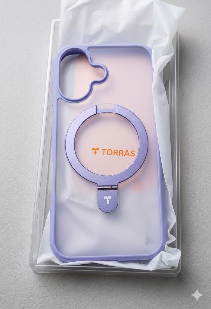 TORRAS Magnetic for iPhone 16 Case with Stand, Built-in Stand Compatible with MagSafe, 3X Military-Grade Protection, Translucent Slim Phone Case for iPhone 16 6.1''