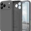 Magnetic for iPhone 17 Pro Max Case, Compatible with MagSafe, [Full Camera Protection][Screen Protector] Silicone Shockproof Protective Phone Case for iPhone 17 Pro Max 6.9", Dark Gray