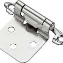 20 Pack (10 Pairs) Polished Chrome Cabinet Hinges for Kitchen Doors, Self-Closing, 1/2 Inch Overlay (Variable), Semi-Concealed Face Frame, Surface Mount Cabinet Hardware