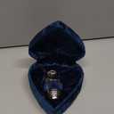 Small Keepsake Cremation Urns for Human Ashes with Velvet Heart Case and Funnel - Beautiful Peaceful Dark Blue Brass Hand Engraved Mini Memorial Urn