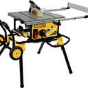 DEWALT Table Saw 10 Inch with Foldable Rolling Table Saw Stand, 15 Amp, 4800 RPM, 32-1/2-Inch Rip Capacity (DWE7491RS)