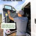 Insulated Blackout Van Window Covers Fit for RAM Promaster 1500 2500 3500 2014-2025, Magnetic Van Front Door Side Window Shades (Pair) - Gray