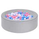 Leather Foam Ball Pit for Toddlers: Waterproof Baby Ball Pit with Soft Memory Foam - Large Soft-Play Set Baby Playpen Indoor Outdoor Games - Ideal Gifts Toys for Boys and Girls (Upgraded Round)