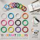 200Pcs Loose Leaf Binder Rings, Colorful Small Plastic Binder Rings, 10 Colors 1/2 and 1Inch Paper Ring for Index Cards, Home, School, Office, DIY