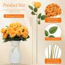 Hotop 20 Pcs Artificial Rose Flowers with Long Stem,Real Lifelike Silk Realistic Plastic Bouquet Roses Bulk for Home Decor Bridal Wedding Party Table Centerpieces Decorations(Orange)