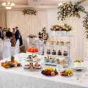 Roowest Wood Cake Stands Set of 6 Wood Dessert Tower Trays Stand Cupcake Stand Rustic 3 Tier Farmhouse Cupcake Serving Stands with Dessert Trays for Tea Party(Vintage White)