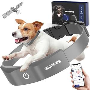 GPS Electric Dog Fence with Free App, Wireless Fence System with Training Collar, Adjustable of Dogs Portable Fence for Outdoor Use, Rechargeable Waterproof Flexiable Collar, (Grey)