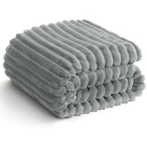 HIMEET Soft Grey King Size Blanket for Bed - Cozy Bedding Fleece Blanket for Men Women, Fluffy Large Lightweight Sofa Couch Cover Bed Blankets Gifts for Her Him, Home Room Decor, Grey, 108x90 Inches