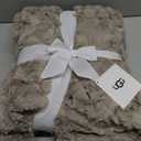 UGG Adalee Faux Fur Throw Blanket Luxury Lightweight Cozy Soft Throw for Couch Bed or Chair Hypoallergenic Machine Washable Double-Sided Fluffy Blanket Home Decor, 50-Inch x 70-Inch, Oyster Brown