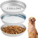 Zonon 3 Pcs 3 Gallon Galvanized Steel Feeding Food Steel Pans 17.7 inches Galvanized Oil Drain Pans Utility Bowl for Livestock Pet Dog Ducks Horses Feeder