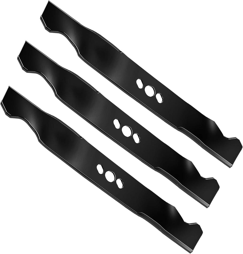 (3 Pack) 355-101 20" Lawn Mower Blades, Replace for 2105300125A Lawn Mower Blades 20" Length, 0.125" Thickness, 2 1/4" Width, 1" x 3/4" Center Hole, Compatible with Hyper Tough Deck Lawn Mower