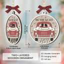 3 x Wedding Gifts for Couples 2025 - Double Layers Mr and Mrs Wood Ornaments, Bridal Shower Gifts for Bride and Newlyweds, Engagement Couple, Just Married Ornament