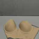 Women Low Back Bras-Invisible Backless Bra-Seamless Secret Plunge No Show Bra Multiway Low Cut Deep-V Halter Bras(Nude, 38D).3XL