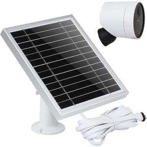 UYODM Solar Panel Compatible with SimpliSafe Outdoor Security Camera,Power Your SimpliSafe Outdoor Camera continuously, AL Alloy Frame Durable and Sturdy - Silver