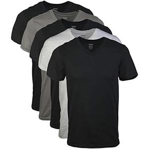 Gildan Men's V-Neck T-Shirts, Multipack, Style G1103 Large 5 Pack