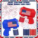 Gemscream 6 Pack 4th of July Automatic Bubble Gun for Party Patriotic Bubble Machine Blower for Outside Activity 250th Anniversary Party Supplies for Independence Day Summer Birthday Gifts Decoration