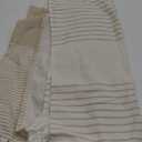 Awellife Boho Beige Shower Curtain for Bathroom Stall Cotton Stripe Tassel Shower Curtain 36 X 72 Inches Natural Texture