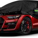 Waterproof Car Cover Replace for 2005-2025 Ford Mustang, 6 Layers All Weather Custom-Fit Mustang Full Car Covers with Zipper Door for Snow Rain Dust Hail Protection