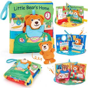 hahaland Baby Book for 1 Year Old - Touch and Feel Soft Activity Books Tummy Time Baby Toy 6 9 12 18 Months Interactive Book for Babies 6-12 Month on Airplane Birthday Easter Basket Stuffers