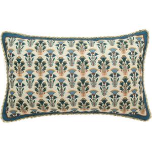 patdrea Designer Rectangle Throw Pillow Covers,Rustic Vintage Blue Linen with Floral Pattern Pillow Cover,Decorative Lumbar Pillowcases Cushion for Bed Living Room Outdoor Car,12"x20"