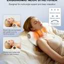 Neck Massager with Heat, Red Light & Vibration Adjustable, Heated Neck Stretcher with 3 Modes, Rechargeable Cervical Traction Device for Pain Relief & Muscle Relaxation, Gift for Women Men