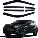 Side Window Visor 6 Piece Set for Toyota Highlander 2020 2021 2022 2023 2024 2025 Safe RAIN Out-Channel Guard Deflector Window Deflectors Vent Deflectors (for Highlander 20-25 6-PCS)