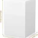 Cube Display Pedestal Stand for Bridal Shop, Square White Display Risers Columns, Party Event Decor Platform Base Tables for Boutiques Wedding Birthday Party Exhibition (15.7*15.7*23.6in)