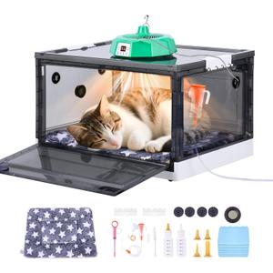 Puppy Incubator with Heating- Puppy Incubator, Incubator for Puppies with Heating Fan Ventilation Circulation Design, Kitten Incubator Whelping Box for Dogs and Puppies (55L)