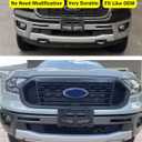 Front License Plate Frame for Ford Ranger 2019 2020 2021 2022 2023 NO Drill Front Bumper License Plate Holder Mounting Bracket Replace # KB3Z17A385A FO1068176