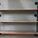 HDDFER Floating Shelves,Wall Mounted Rustic Wood Shelf,Pipe Shelves,Industrial Pipe Shelving with Real Wood Planks 48 inch Industrial Wall Shelves Hanging Bookshelf Farmhouse Kitchen Bar Shelving