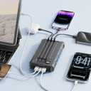 Solar-Charger-Power-Bank - 20000mah Solar Powered Battery Charger Cell Phone,20W Fast Charging Built in Cables,Camping Essentials Portable External Battery Pack Compatible with Multiple Devices