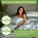 Real 100% Viscose Derived from Bamboo Sheets Set King Size, Cooling & Silky Soft for Hot Sleeper, Luxury with Breathable & Moisture Wicking Fabric, 18" Deep Pocket with Corner Straps (Sea Glass, King)