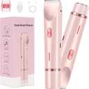 Bikini Shaver,2025 New Dual Head Shaver Women, 2 in 1 Wet & Dry Waterproof Electric Bikini Trimmer for Women,Pink