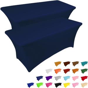 IVAPUPU 2 Pack 6FT Table Cloth for Rectangular Fitted Events Stretch Jean Blue Table Covers Washable Spandex Tablecloth Protector for Party, Wedding, Cocktail, Banquet, Festival IVAPUPU 2 Pack 6FT Table Cloth for Rectangular Fitted Events Stretch Jean Blue Table Covers Washable Spandex Tablecloth Protector for Party, Wedding, Cocktail, Banquet, Festival