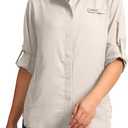 Womens Sun Protection Fishing Shirt with Zipper Pockets Lightweight SPF Long Sleeve Shirts for Hiking Safari, Size: M