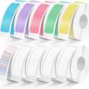 1600 Pcs MIARALA D30 Label Tape 12mm40mm(0.47"x1.57"), Colored D30 Label Maker Tape, Self-Adhesive Label Tape for D30 Printer, 10 Rolls