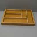 Purawood Kitchen Drawer Organizer - Expandable Utensil Drawer Organizer for Kitchen, Cutlery Tray & Silverware Organizer, 3-5 Slots - Bamboo Organizer for Utensils & Flatware (Natural)