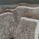 Bathroom Rugs Sets 3 Piece, Non-Slip Absorbent Bath Mats, Extra Soft Plush Shaggy Bath Rugs with U-Shaped Contour Toilet Mat Machine Washable, Coffee (18"x26"+18"x48"+U Shape 20"x24")