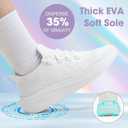 ZOVE Wide Toe Box Shoes Women Extra Wide Width Tennis Sneakers Ultra Light Running Shoes for Women Non-Slip Diabetic Walking Gym Workout Trainer (White)