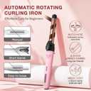 ABNER Rotating Curling Iron Set, Automatic Curling Wand for Long Hair, Easy to Use Hair Curler Get Effortless Beach Waves, 3 Sizes Ceramic Barrel 0.75" 1" 1.25" to 430F with Home Button, Dual Voltage