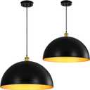 Chandelier Ceiling Light Fixture 12 inch Pendant Lights Kitchen Island Hanging lamp Ceiling Lighting Modern Black and Gold Farmhouse Vintage lamp (12 inch (2PCS))