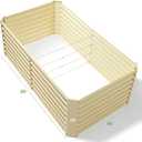 Land Guard 842ft Galvanized Raised Garden Bed, Planter Boxes Outdoor, Raised Garden Beds Outdoor for Vegetables, Flowers, Herbs, 479 Gallons, Cream Yellow